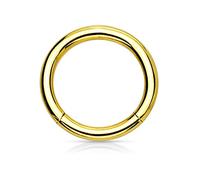 eeddoo Piercing-Ring Segmentring Gold Edelstahl Stärke: 4,0 mm 14 mm