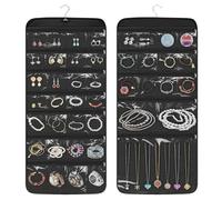 EEEKit Hängende Schmuck Organizer, Schmuckaufbewahrung mit Reißverschlusstaschen, Doppelseitiger Schmuckschrank für Reisen