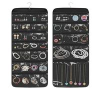 EEEKit Schmuck Organizer Hängend, Schmuckaufbewahrung mit Reißverschlusstaschen, Doppelseitiger Schmuckschrank für Reisen