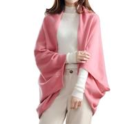 EEJBYTDI Schal aus Kaschmirimitat, warm, Doppelzweck, für Damen, Winter, Kunstwolle, weich, leicht, mit Ärmeln (Einheitsgröße, Rosa)