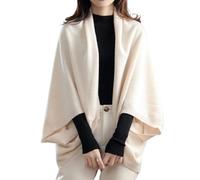 EEJBYTDI Schal aus Kaschmirimitat, warm, Doppelzweck, für Damen, Winter, Kunstwolle, weich, leicht, mit Ärmeln (Einheitsgröße, Beige)