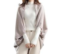 EEJBYTDI Schal aus Kaschmirimitat, warm, Doppelzweck, für Damen, Winter, Kunstwolle, weich, leicht, mit Ärmeln (Einheitsgröße, Hellkhaki)