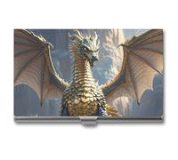 Eekstdbn Dragon Purple Moon Visitenkartenetui für Damen oder Herren, Schnappverschluss, tragbar, Namenshalter, Kreditkartenetui für Geschäftstreffen