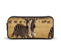 Eekstdbn Federmäppchen, Zebras im Gras der Savanne, Bürobedarf-Organizer, einfacher stabiler Reißverschluss, tragbar, für Büro, Reisen, Mehrzwecktasche