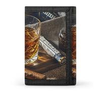 Eekstdbn Zigarren- und Whiskey-Geldbörse, Kartenetuis und Geldbeutel, dünn, stilvoll, Mini-Münztasche mit Reißverschluss, Münzfach, Kredit für Damen und Herren