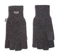 EEM Damen Halbfingerhandschuhe, weiche Wolle, Thinsulate Thermofutter, Halbfinger, anthrazit L/XL