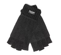 EEM Herren Halbfingerhandschuhe, weiche Wolle, Thinsulate Thermofutter, Halbfinger, schwarz S/M