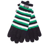 EEM Strick Handschuhe MÖNCHENGLADBACH mit Thinsulate Thermofutter aus Polyester, Strickmaterial aus 100% Baumwolle, Fußball; schwarz-weiß-grün, L
