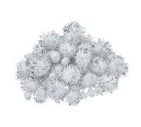 efco - Pompons für 10/15/20/25 mm Besätze, weiß/Silber metallic, Hemdenknöpfe