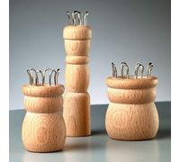 efco Strickliesel 6 Haken, Ø Loch 15mm, 34x50mm, Naturholz roh - 1 Stück