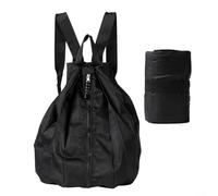EffiFish Ultraleichter, wasserdichter faltbarer Rucksack, kompakter Nylon-Tagesrucksack für Wandern, Reisen, Camping, Outdoor-Abenteuer, schwarz (schwarz)