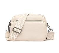 Efilra Kleine Umhängetasche für Damen, echtes Leder, Kameratasche, Geldbörse, Crossbody, Damen-Crossbody-Tasche mit Gitarrengurt, C-beige, Kamera-Umhängetasche