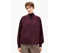EFINARAA BRUSHED BLUSE | Aus 100% Bio-Baumwolle - rot (M)