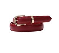 EFLAL 105-130cm, mehrfarbiger Damengürtel mit Dornschließe, dünner Ledergürtel mit D-förmiger Legierungsschnallendekoration, Weinrot