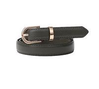 EFLAL 105-130cm, mehrfarbiger Damengürtel mit Dornschließe, dünner Ledergürtel mit D-förmiger Legierungsschnallendekoration, Olivengrün