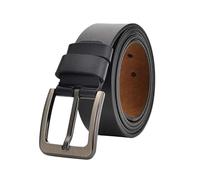 EFLAL 105-170cm großer Herren-Gürtel aus echtem Leder, mattschwarzer Herren-Rindsleder-Jeansgürtel mit Dornschließe