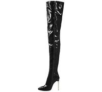EFLALYHG Damen Leder Overknee Stiefel High Heel Sexy High Boot 2023 Neue Große Größe Stiletto Damen Lange Stiefel