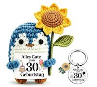 EFNHJF5 18/30/40 Geburtstag Frauen & Männer,Handgestrickter Pinguin Geburtstagsgeschenk Für Frau,Freundin,Schwester,Kollegen,Partner,Mama,Papa