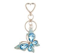 EFNHJF5 Schlüsselanhänger mädchen für Damen mit Schmetterling & Herz Design - Strass Verzierter Schlüsselanhänger für Handtasche, Geldbeutel & Taschen (Geschenkidee für mädchen,Freundin, Frau, Mama)