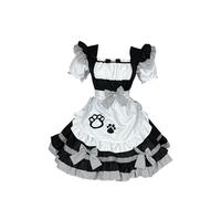 EFOFEI Damen Gothic Süße Prinzessin Kleid A Linie Swing Kurzes Kleid Japanische Anime Lolita Kleider Katze Schwarz S