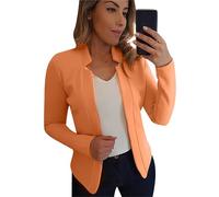 EFOFEI Damen Schmal Geschnittener Langarm Blazer Anzug mit Plissierten Ärmeln Büroarbeits Blazer Jacke Mandarine 4XL