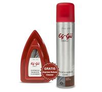 eg-gü Imprägnierspray Wildleder Dunkelbraun + Wildleder Bürste - Pflegeset für Nubukleder & Rauleder, 250ml