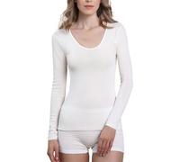 EGI Damen Langarmshirt 85% Wolle und 15% Seide mit Satinrand Artikel 143, Bianco, S
