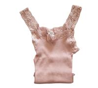 EGI Damen-Plissee-Tanktop mit schmalen Schultern und Spitze aus 85 % Wolle und 15 % Seide, vollständig in Italien hergestellt. Hervorragende Qualität. Art. 1491 (L, Zypern)