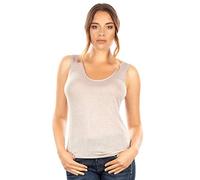 EGI Damen-Tanktop mit breiter Schulter, Cashmere Ultra Light, Beige S-M