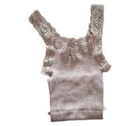 EGI Damen-Tanktop mit schmalem Schulterausschnitt und Rüschen aus 85 % Wolle und 15 % Seide, vollständig in Italien hergestellt. Hervorragende Qualität. Art. 1491 (L, Muschel)