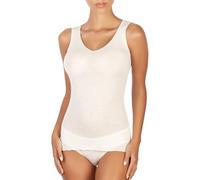 EGI Luxuriöses Tanktop aus Wolle und Seide, V-Ausschnitt, hergestellt in Italien, Art.1492, Bianco (Off-White), Small/Medium
