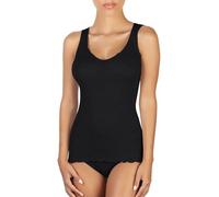 EGI Luxuriöses Tanktop aus Wolle und Seide, V-Ausschnitt, hergestellt in Italien, Art.1492, schwarz, Small/Medium