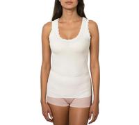 EGI Tanktop für Damen, breite Schultern, Modal, Cashmere, Spitze, elastisch, elegant, weich, Made in Italy, Art. 5111, Weiß, S-M