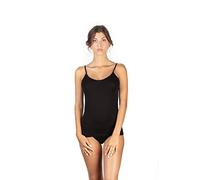 EGI Tanktop für Damen, schmale Schultern, Mikro-Modal, elastisch, Unterwäsche, außen, weich, elegant, hergestellt in Italien, Art. 1130, Schwarz , Medium