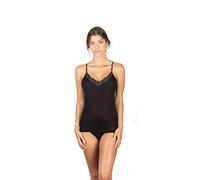 EGI Top mit Spaghettiträgern aus Wolle und Seide, hergestellt in Italien. - Schwarz - X-Klein