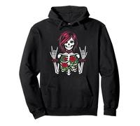 Egirl Skelett Rosen Gothic Dark Edgy Emo Punk Frauen Mädchen Pullover Hoodie