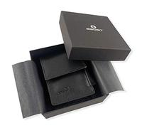 Egoist JK07002 Premium - Zigarettenetui aus hochwertigem Leder I Zigaretten HülleI Box I Schachtel I Inklusive Feuerzeug Fach I Passend für Zigarettenschachtel in Standardgröße - Schwarz