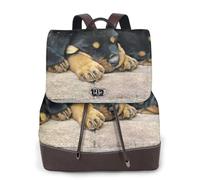 EgoMed Rottweiler schlafende Hunde Haustiere Welpen klein, Damen-Rucksack, wasserdicht, Tagesrucksack, leicht, PU-Leder, modischer Reiserucksack