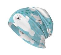 EgoMed Totenkopfmütze, Strickmütze, Sturmhaube aus Polyester, Slouchy Beanie-Mütze, Laufmütze, niedliche lustige Robben