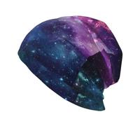 EgoMed Totenkopfmütze, Strickmütze, Sturmhaube aus Polyester, Slouchy Beanie-Mütze, Laufmütze, Space Galaxy