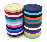 Egurs Baumwoll Gurtband 56m/28 Farben 10mm Nahtband Köperband Schrägband,28 Farben,Jede Farbe ist 2 Meter