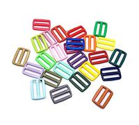 Egurs Bunt Schiebeschnalle,100 Stück Kunststoff Verstellbar Schnalle Rechteck Einsteller Schnallen für DIY Rucksack Bekleidungszubehör und Zubehör 20mm
