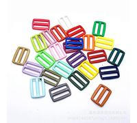 Egurs Bunt Schiebeschnalle,100 Stück Kunststoff Verstellbar Schnalle Rechteck Einsteller Schnallen für DIY Rucksack Bekleidungszubehör und Zubehör 25mm