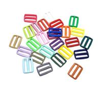 Egurs Bunt Schiebeschnalle,100 Stück Kunststoff Verstellbar Schnalle Rechteck Einsteller Schnallen für DIY Rucksack Bekleidungszubehör und Zubehör 30mm