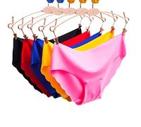 Egurs Hipster Damen Unsichtbarer Slip Nahtlos Slip Seamless Bikinis Unterhosen Dehnbare Bequeme Panties Unterwäsche,5er Pack L=Europa M
