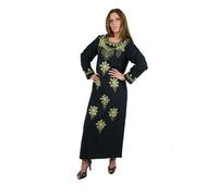 Egypt Bazar Damen-Kaftan Hauskleid aus 1001 Nacht, Größe: 5XL (64-66), schwarz