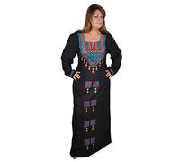 Egypt Bazar Damen-Kaftan Hauskleid aus 1001 Nacht, schwarz (60-62 (4XL))