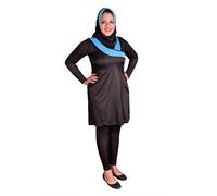Egypt Bazar Ganzkörper islamischer Badeanzug im Burkini Stil muslimischer Schwimmanzug (as3, Alpha, xx_l, Regular, Regular, Schwarz/türkis)