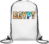 Egypt Pyramids Of Giza Sphynx Eye Of Horus Gym Sack Casual Drawstring Bag White