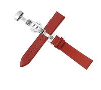 EGZASDI Lederarmbänder für Uhren, Leder Uhrenarmband 18-22mm Ersatz Uhrenarmbänder Armband(Red,14mm)